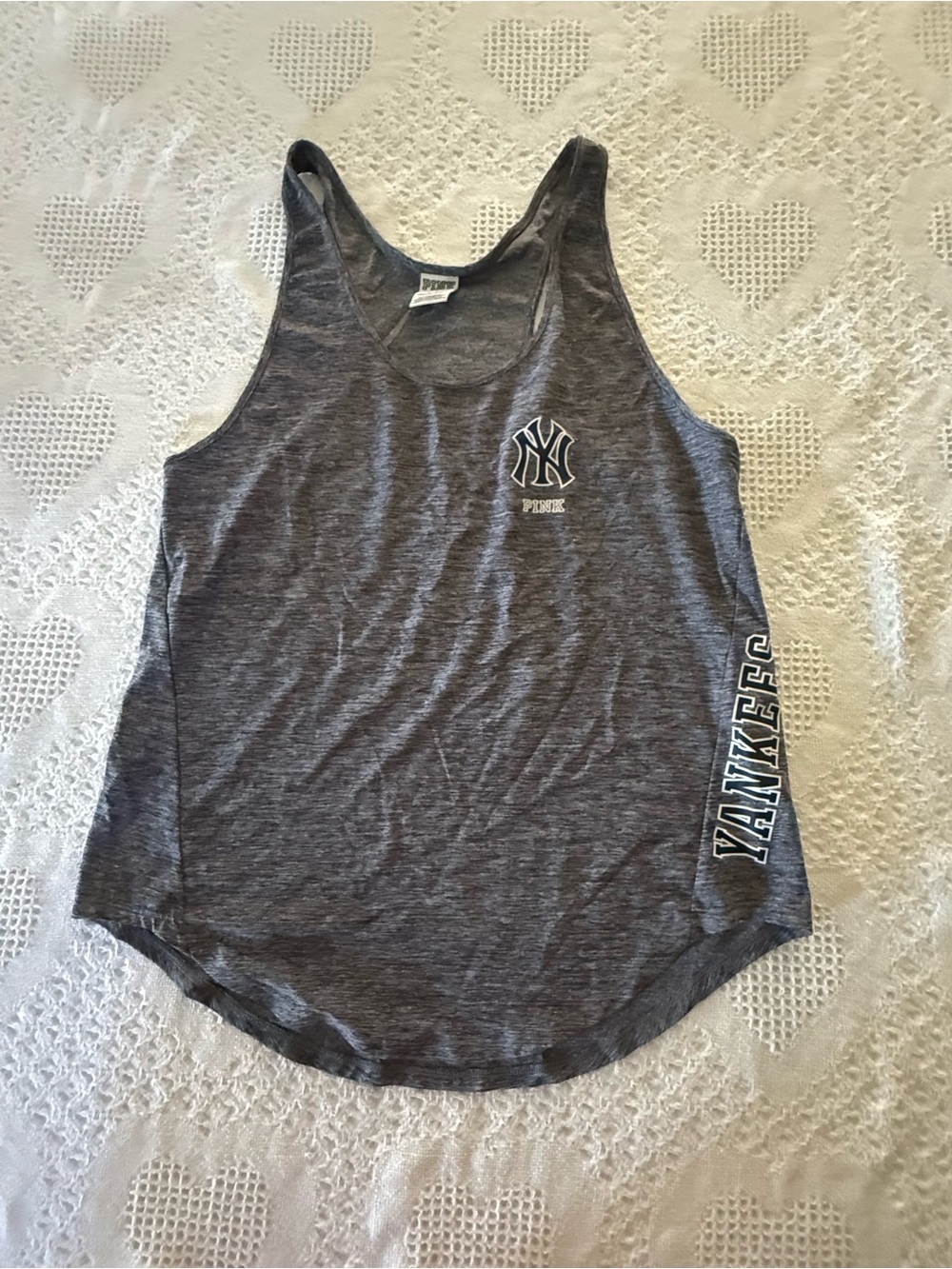 VS Pink Yankees Gray Tank Top (L)